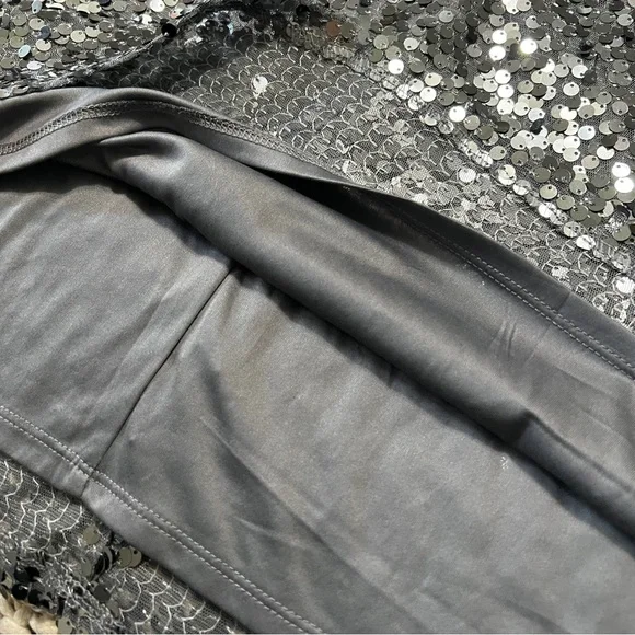 Express Sequined Gray Mini Dress - Picture 6 of 7